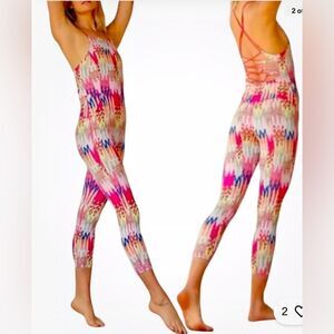 New FREE PEOPLE FP MOVEMENT SHE'S GOT RHYTHM PRINTED 
JUMPSUITS size S
